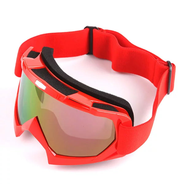 Track Red Motocross Helmet with Goggles and Glove Bundle G3578