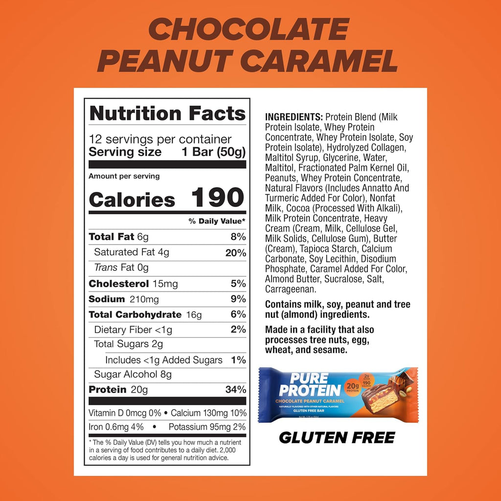 Chocolate Whey Protein Powder 1.78lbs and Chocolate Peanut Caramel Protein Bars 12 Count 1.76oz N808212