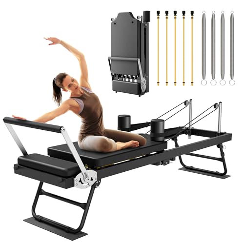 Black Foldable Pilates Reformer J410