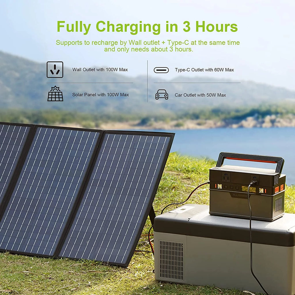 700W 606Wh Portable Power Station with 140W Foldable Solar Panel J174390