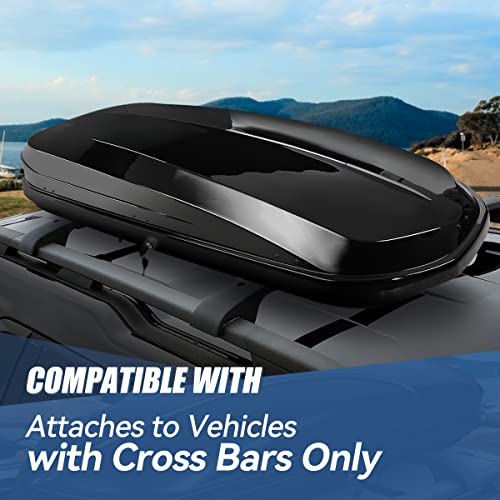 Hard Shell Roof Top Cargo Carrier, 53 x 34 x 15 Inches, 110 Pounds, 11 Cubic Feet, Glossy Black U9744