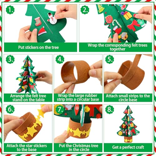 408 Pcs Christmas Tree Felt DIY Craft Kits F408880
