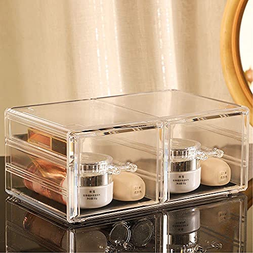 Large Clear Makeup Organizer with 8 Drawers, Set of 3 S18450