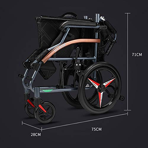 18" Seat 26lbs Magnesium Alloy Self-Propelled Transport Wheelchair X928944
