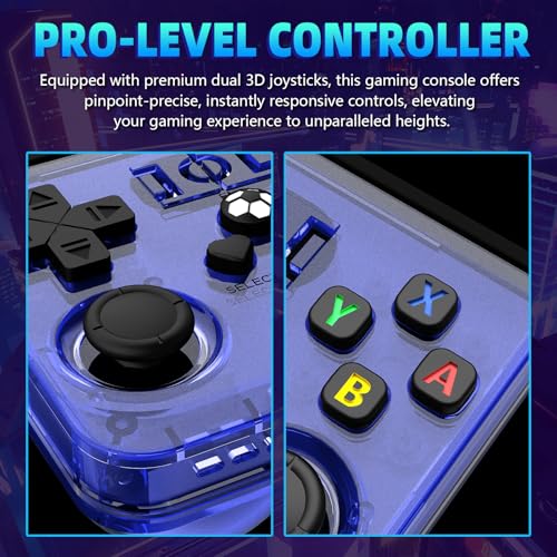 Retro Handheld Game Console with 4.0-in HD IPS Screen (Transparent Black) Q2253
