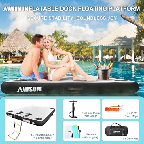 Inflatable Floating Dock Platform with None-Slip Surface E377