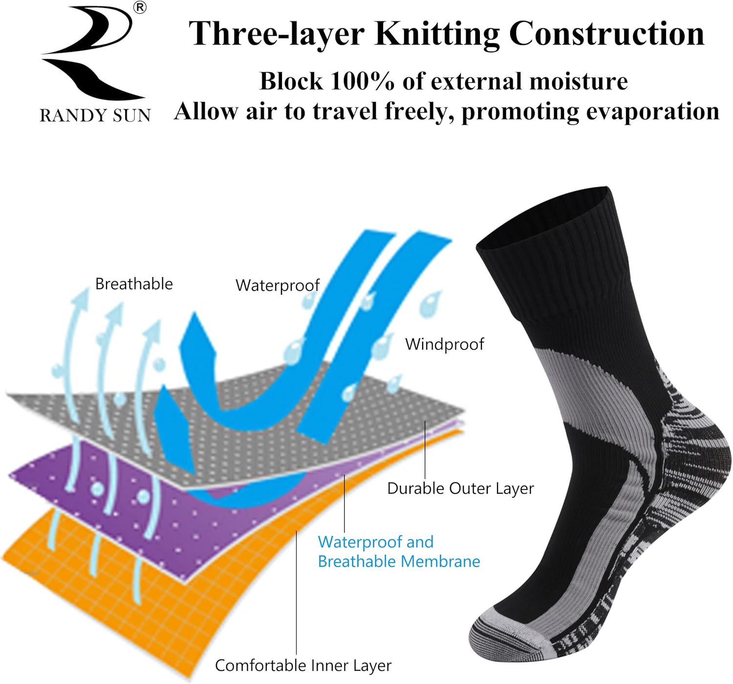 Waterproof Breathable Socks 1 Pair H595849