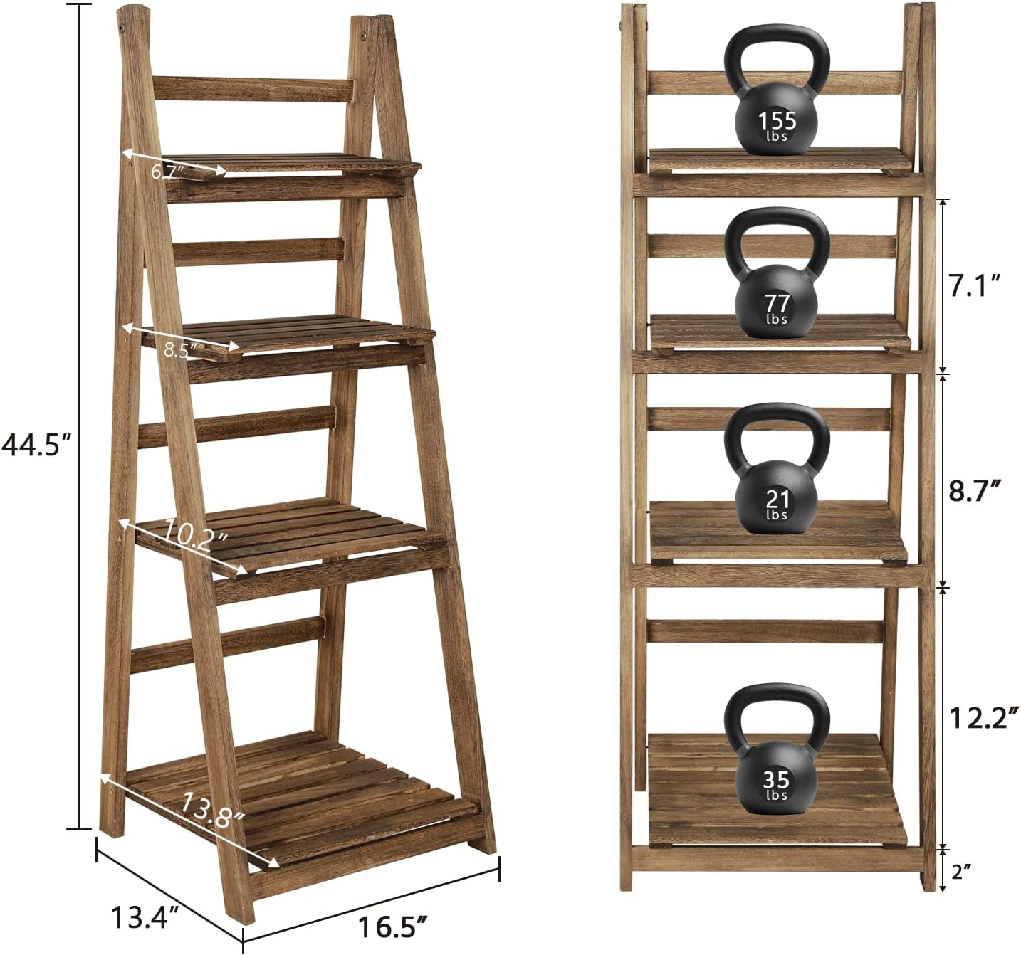 Light Brown 4 Tier Ladder Shelf Q905961