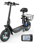 Black 12" Electric Scooter with Basket L908807