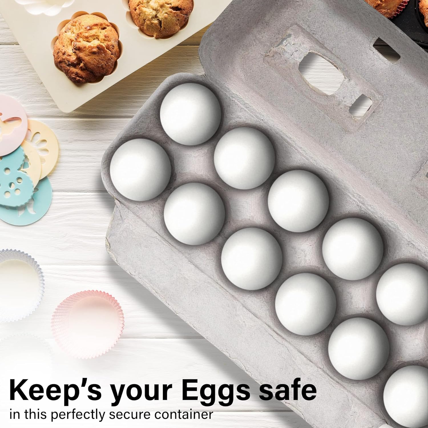 15 Pc Biodegradable Pulp Fiber Egg Cartons M4594