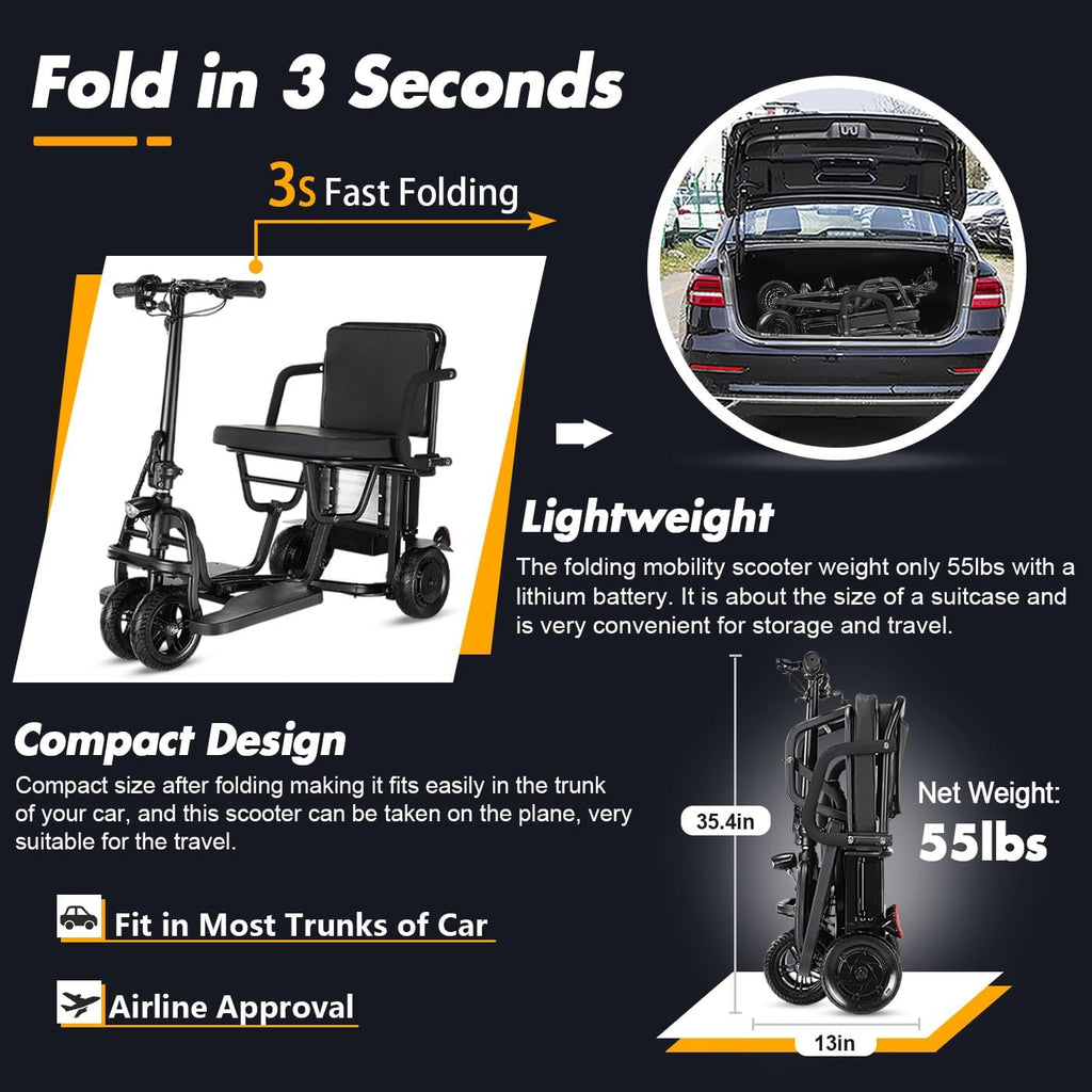 Ultra Lightweight Folding Electric Scooter with Seat K1225