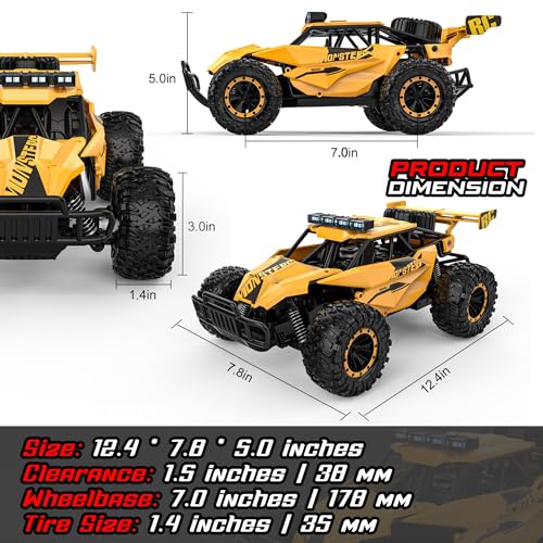 2.4GHz 1:12 Monster RC Truck with LED Headlight and Rechargeable Battery T945459