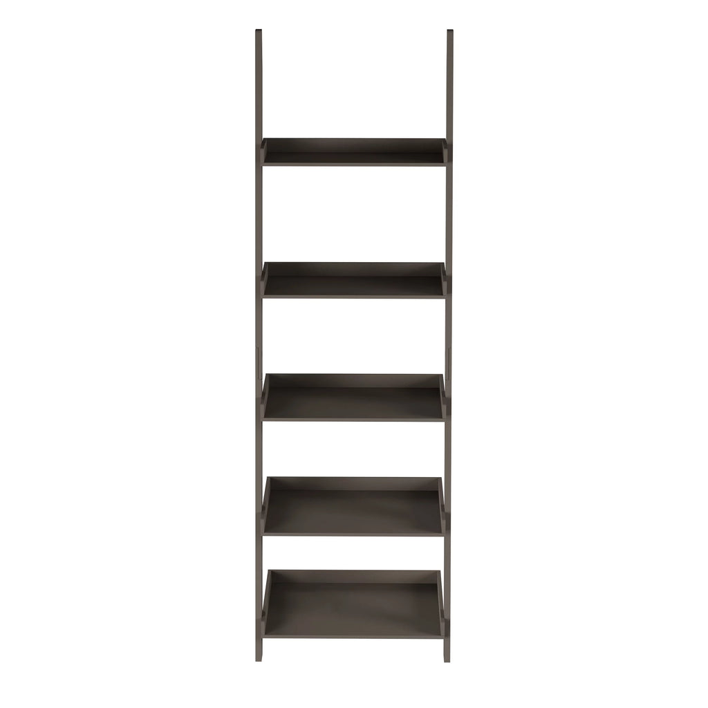 Slate Gray 5 Tier Leaning Bookshelf Z215384