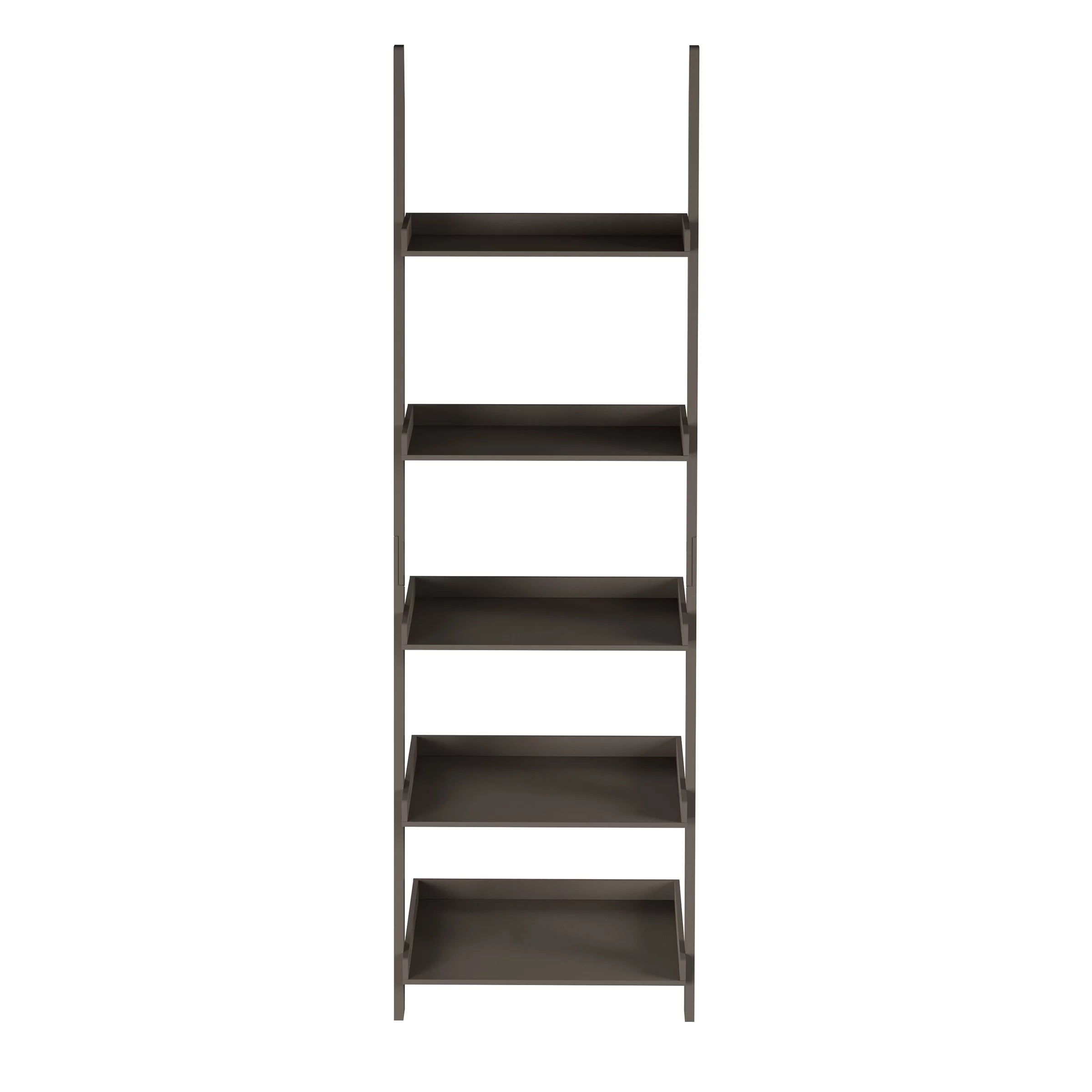 Slate Gray 5 Tier Leaning Bookshelf Z215384