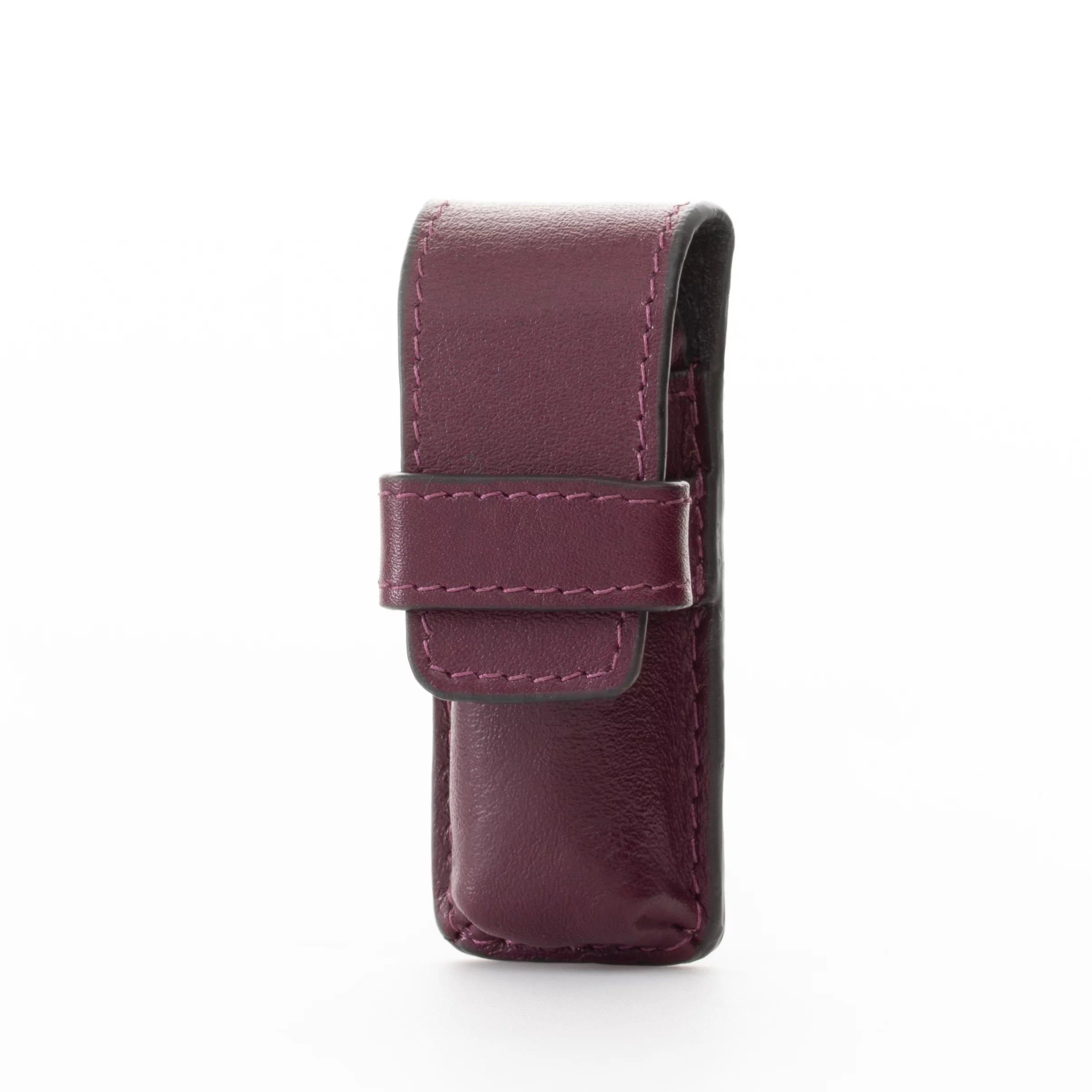 Nail clipper and Glass Nail File Set in Purple Leather Case F477