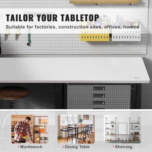 White 55" x 28" x 1" Solid Particle Board Desk Top L5813