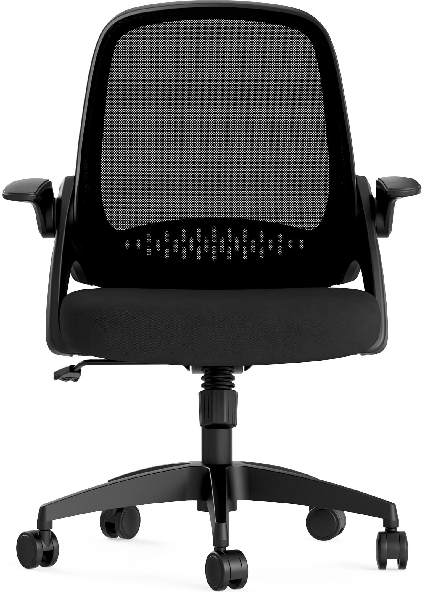 Black Swivel Desk Chair with Flip-up Arms and Adjustable Height X986