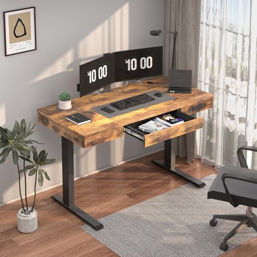 White 48 x 24 Inches Height Adjustable Electric Standing Desk D616