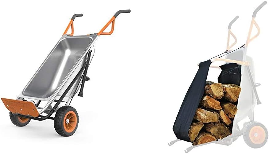 Orange 8-in-1 Wheelbarrow Yard Cart Dolly Firewood Carrier Q9768