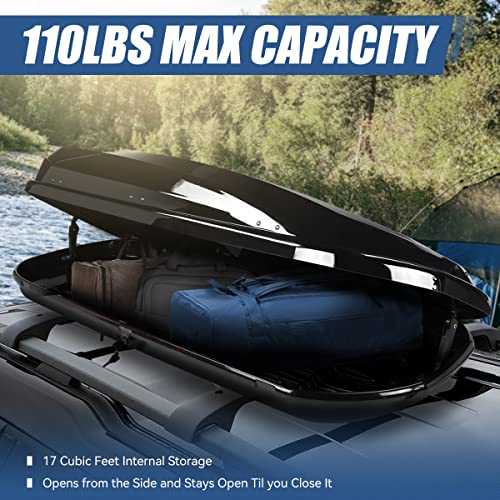Hard Shell Roof Top Cargo Carrier, 53 x 34 x 15 Inches, 110 Pounds, 11 Cubic Feet, Glossy Black U9744