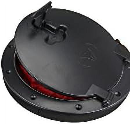 Black Plastic 6'' Waterproof Deck Plate Cover with Storage Bag Lock Design G2612