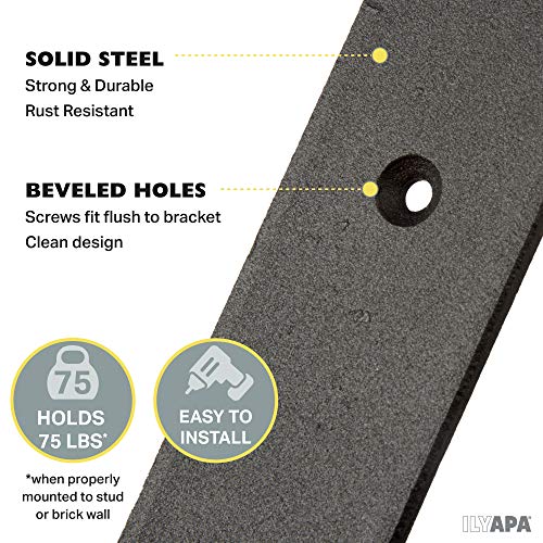 4 Pack Rustic Iron Black Metal Shelf Brackets N90976