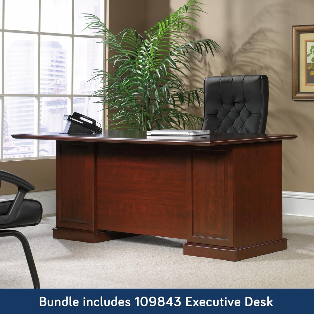 L-Shaped Desk with Office Hutch, Classic Cherry R42663