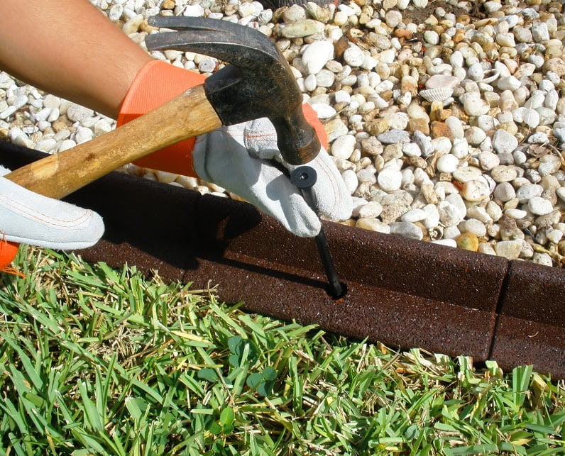 Black Rubber No Dig Landscape Garden Border Edging (Pack 6) F226473