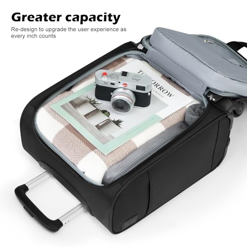 Underseat Carry On Luggage Softside Lightweight Spinner Suitcase O572