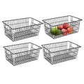 White Wire Storage Baskets with Handles, Set of 6 F8309