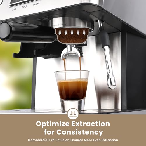 20 Bar Espresso Machine with Grinder & Milk Frother F8386