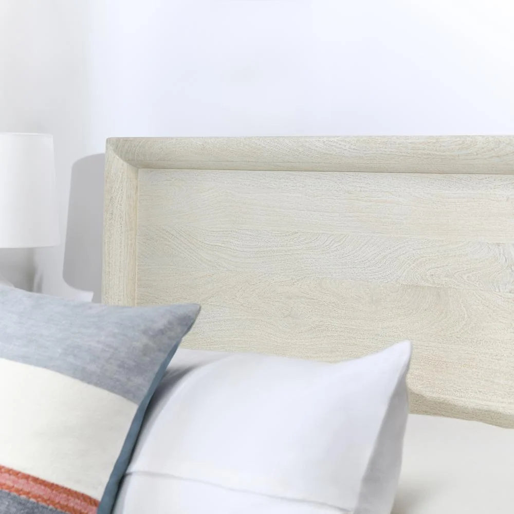 White Mango Wood Queen Bed D18289