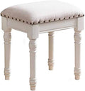 White Wood Vanity Stool H824941