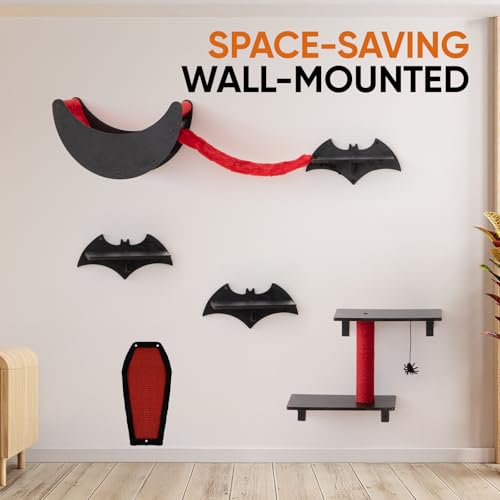 7pcs Wall-Mounted Cat Shelves Set with Scratching Board P407