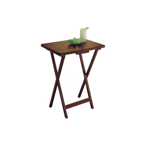 Set of 2 Foldable Snack Tables, 26", Natural H3699