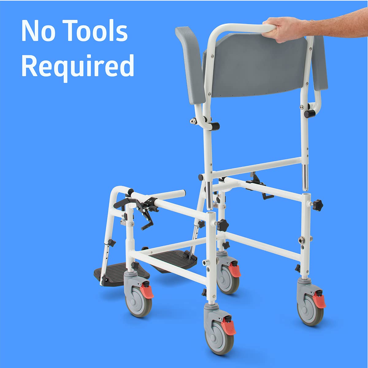Aluminum Shower Commode Transport Chair, 275 lbs. Capacity F984