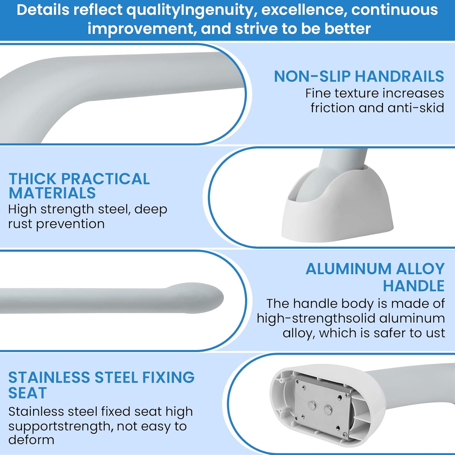 Heavy Duty Toilet Safety Rails with Foldable Handles F770352