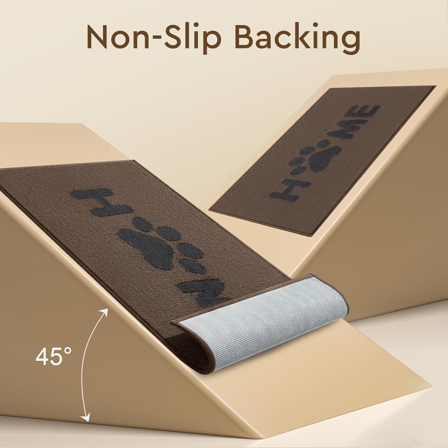 Brown 20"x32" Non Slip Absorbent Door Mat F393
