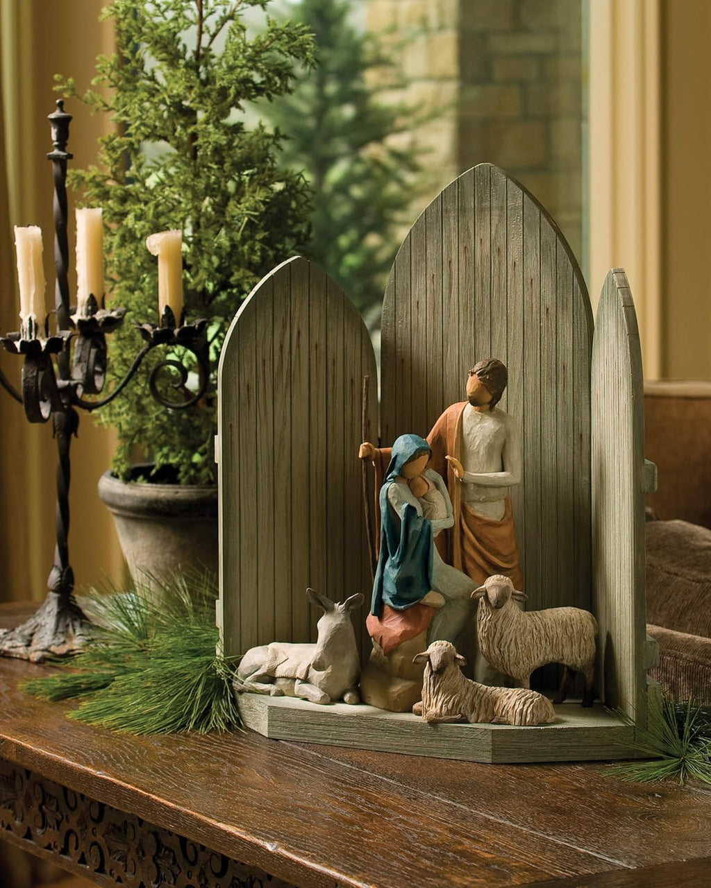hand-painted nativity backdrop A99612