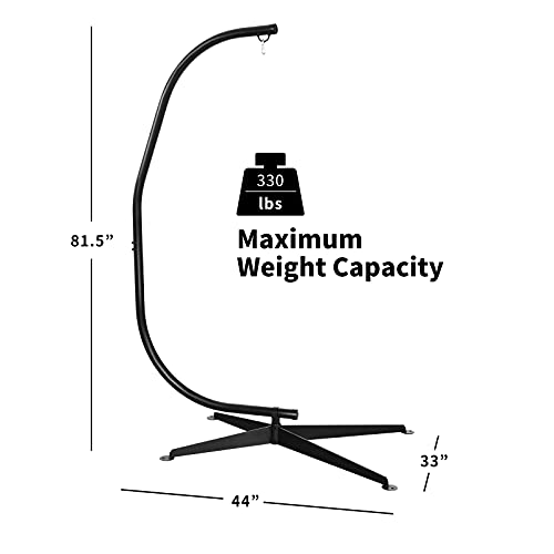 Black Heavy-Duty Steel Hammock Chair Stand Only Y8736