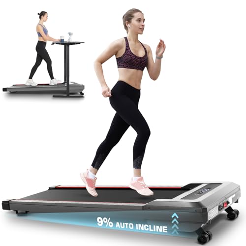 Walking Pad with Auto Incline, 2.5HP Compact Treadmill with Remote Control Y223850