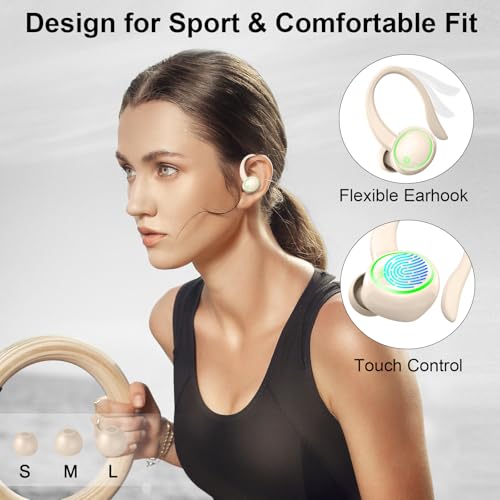 Pink Wireless Bluetooth 5.4 Over-Ear Earbuds with ENC Noise Cancelling Mic H69876