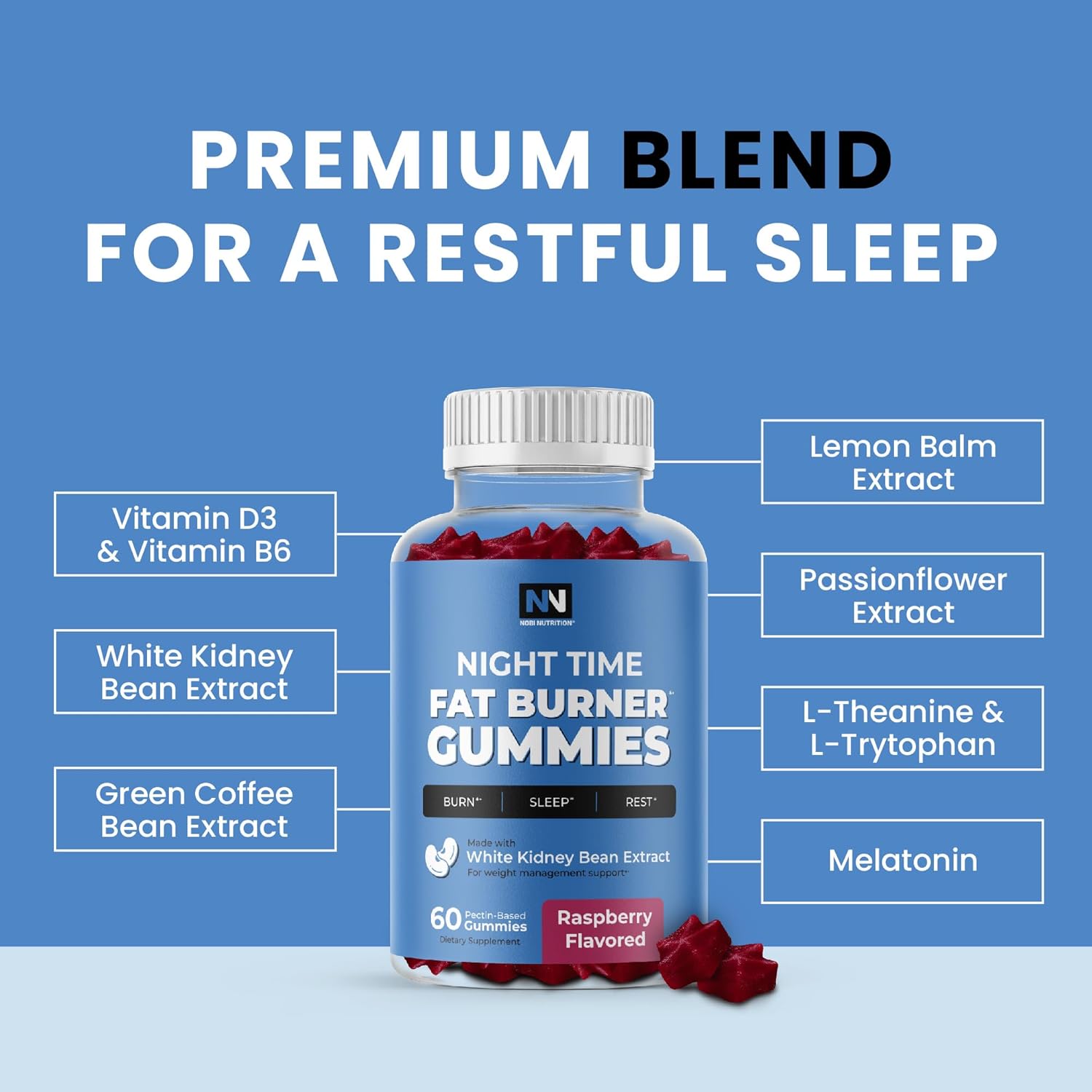 Night Time Fat Burner Gummies 60ct X654381