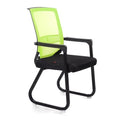 Red Mesh Guest Chair with Sled Base and Armrests A529