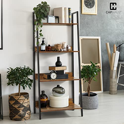 Dark Grey 4-Tier Ladder Shelf W7629