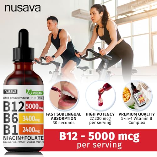 (2 Pack) Vitamin B12 Liquid Drops, 5000 mcg with Vitamin B6, 80 Servings N611550
