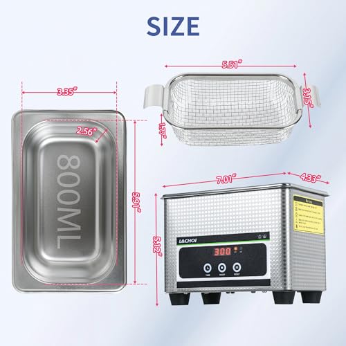 800ml 40kHz Digital Ultrasonic Cleaner Y99386