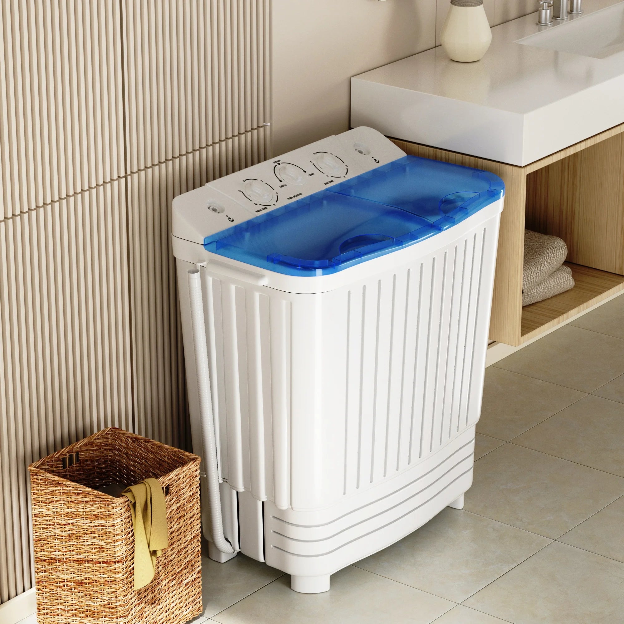 Blue 2.33 cu.ft. Portable Washer & Dryer Combo Washing Machine N832