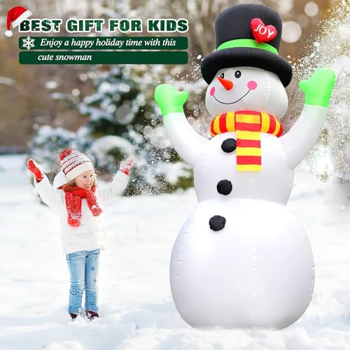 8 FT Christmas Inflatable Santa Claus with Gift Bag, Built-in LED Lights P9360