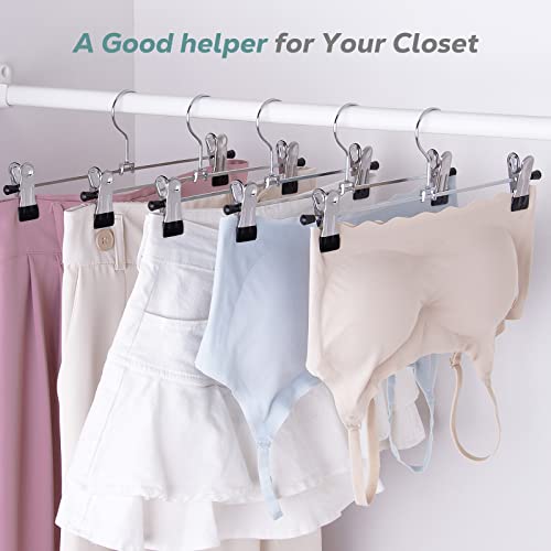 12 Pack Black Metal Pant Hangers with Clips D6307